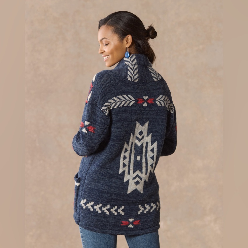 🌺SUNDANCE KATIA HERITAGE CARDIGAN IN INDIGO L - Picture 4 of 12